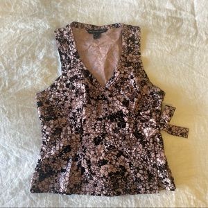 French Connection floral silk wrap top